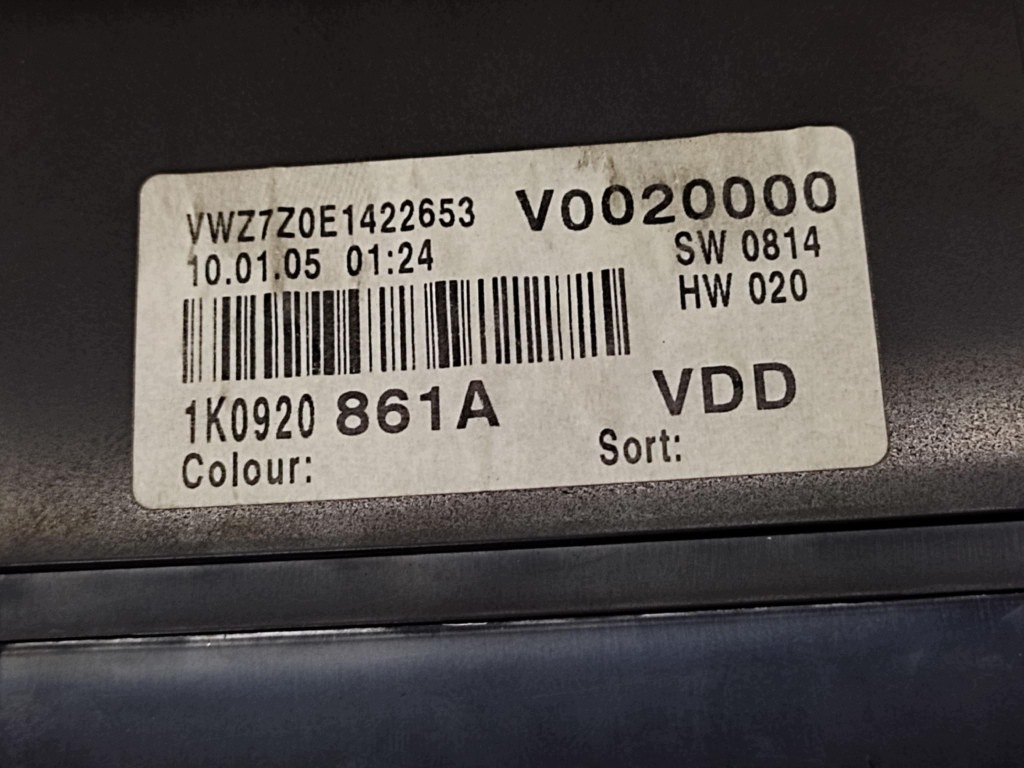 VW GOLF V dials 1K0920861A