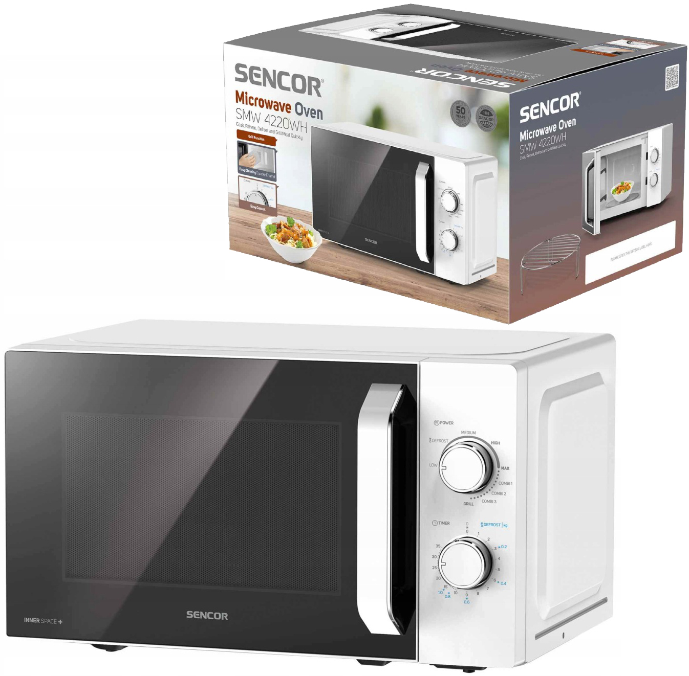 Kuchenka Mikrofalowa Sencor SMW4220WH 700W 20L 255mm Biała