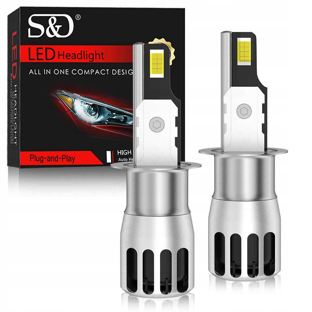 Led Žárovky H1 S&d Mini Silné 6500K Retrify Ce Emc Bez Adaptérů 1:1