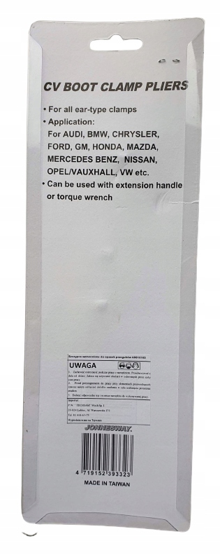 JONNESWAY Szczypce wzmocnione do opasek przegubow Brand Jonnesway