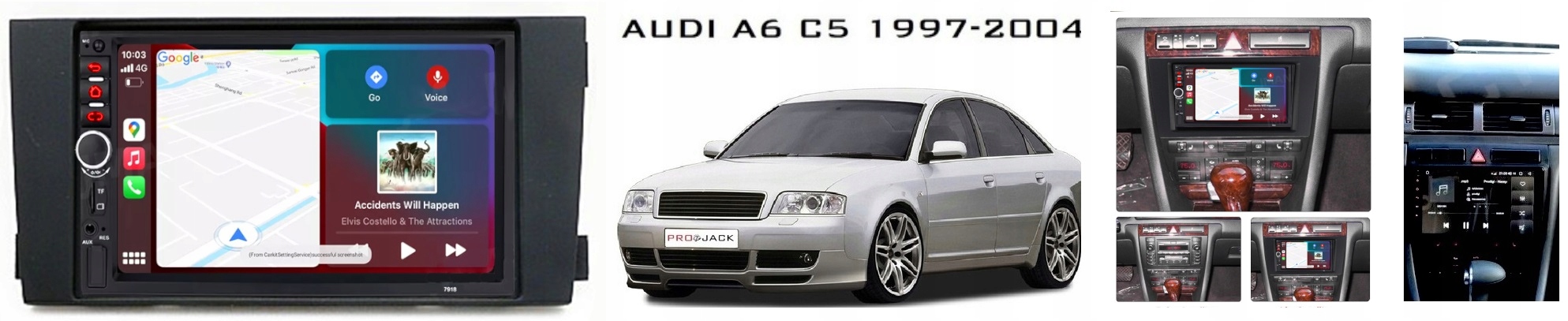 RADIO 2 DIN AUDI A6 C5 1997-2004 ANDROID AUTO CARPLAY KAMERA USB AUX BT Kod producenta 7918 187 397