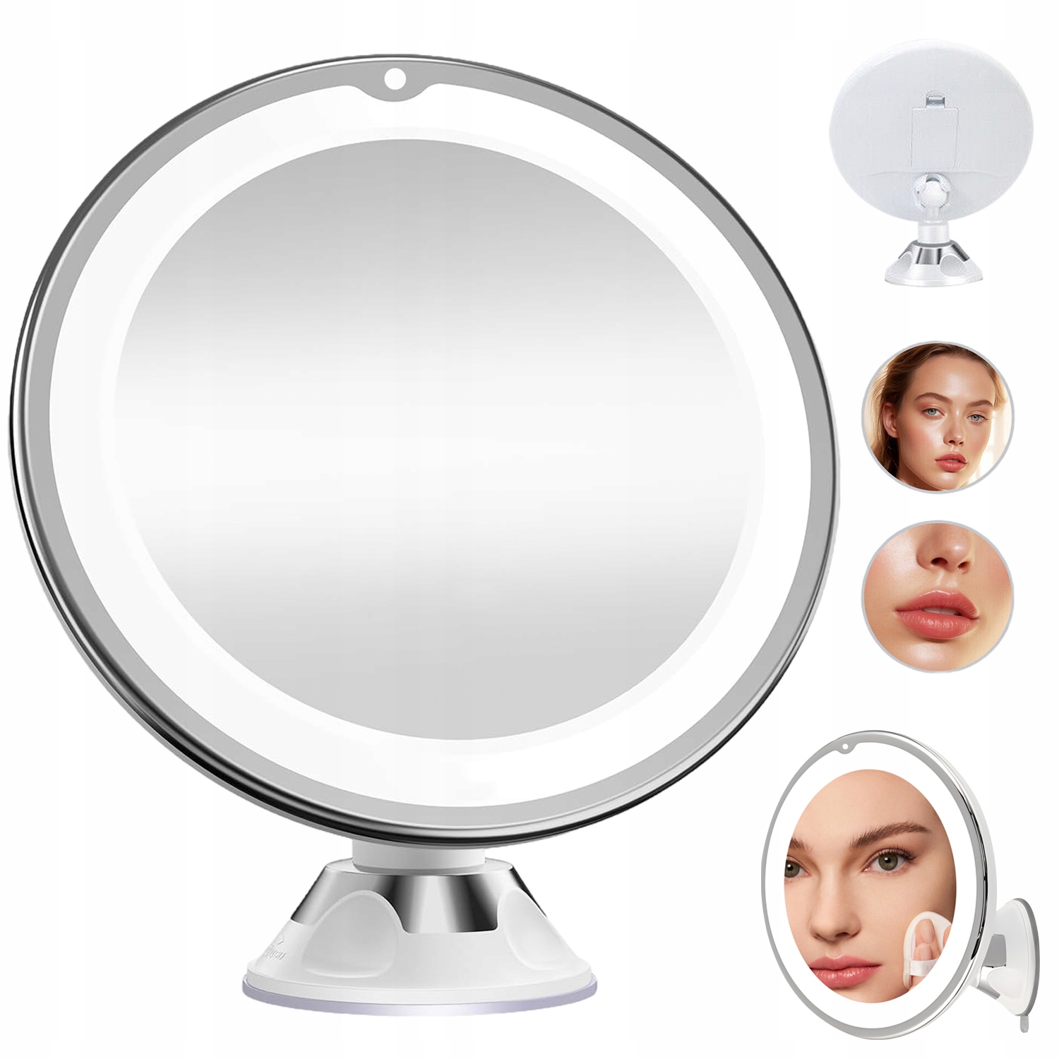Led Kosmetické Zrcátko 10X Zvětšit Otáčení O 360° S Přirozeným Světlem
