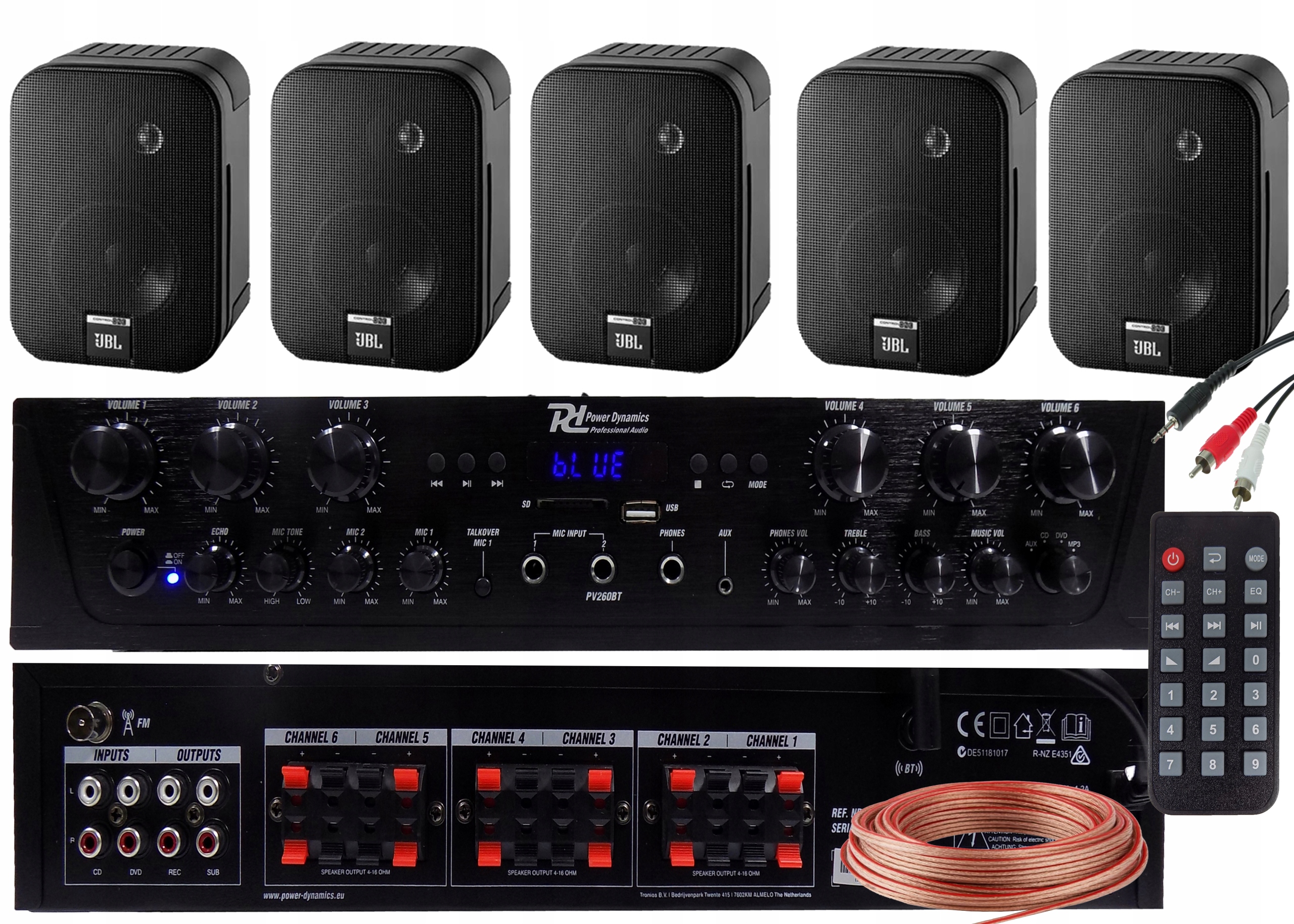 KOLUMNY JBL NAGŁOŚNIENIE SKLEPU HALI SALONU STREFY