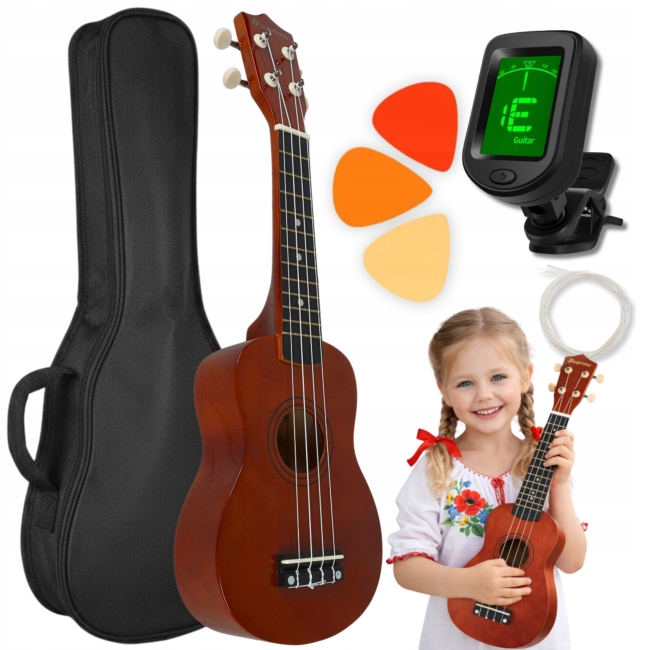 Suprimo UK21 Set Dw ukulele sopranowe+ pokrowiec 3 kostki struny i tuner
