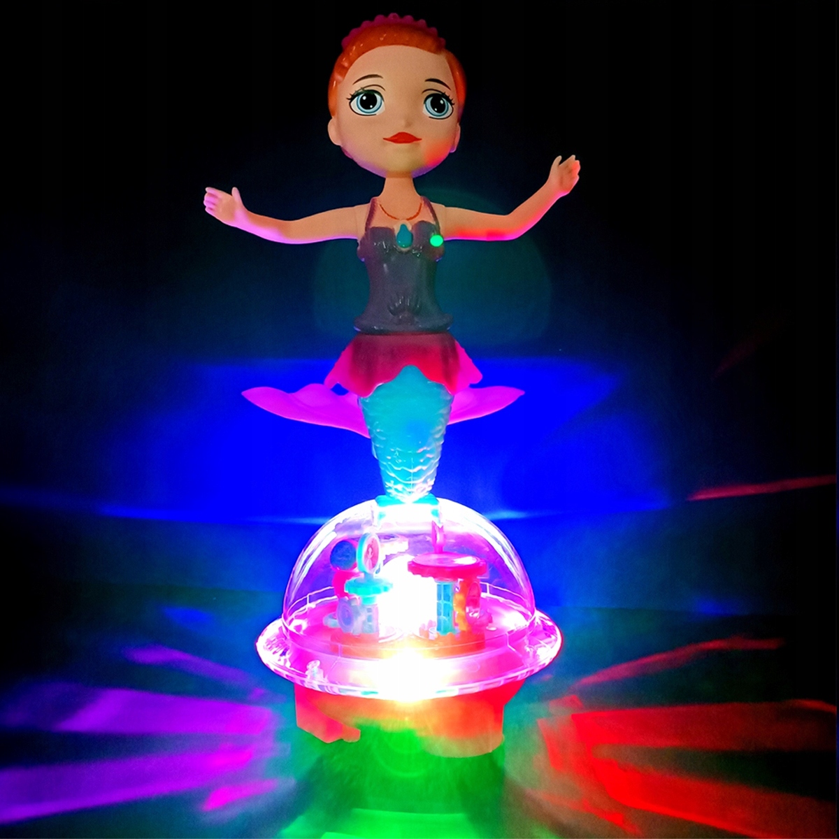TAŃCZĄCA SYRENKA Lalka Jeździ Mija Przeszkody TAŃCZY 360 ŚWIECI ŚPIEWA Wiek dziecka 3 lata +