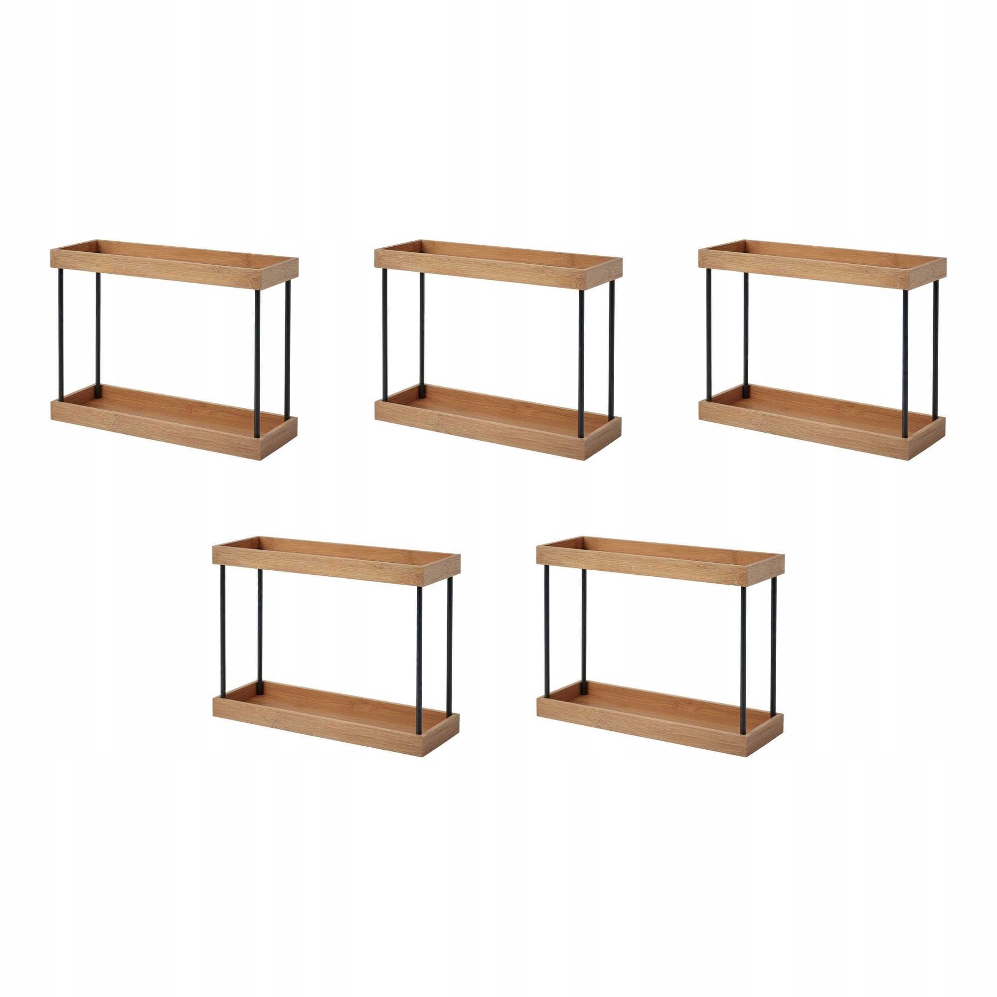 5 ks Organizér na kuchyňskou desku kovový bambus 38x13x28 Nalblecka