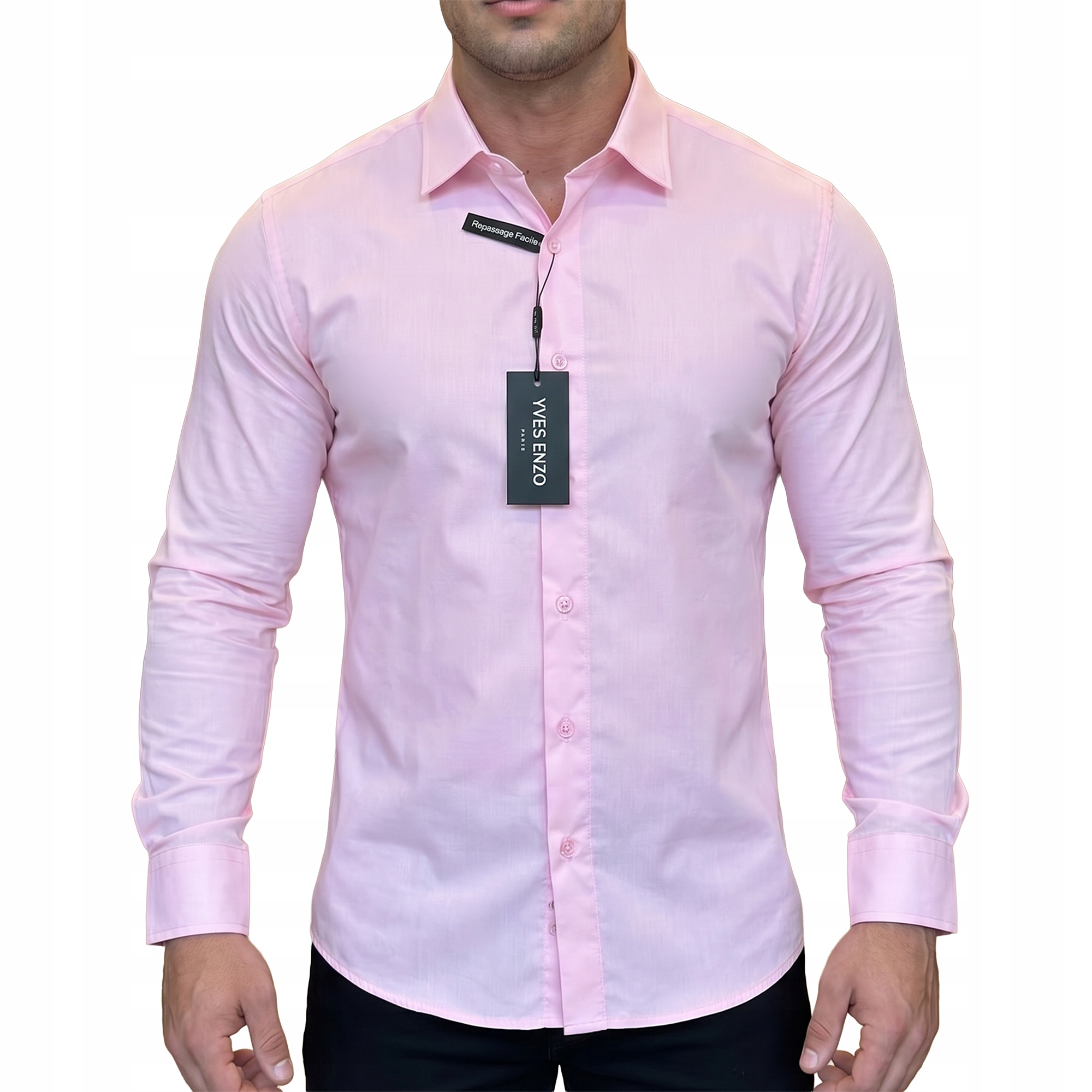 Koszula Klasyczna Bawełniana Slim Fit Yves Enzo Paris Taliowana