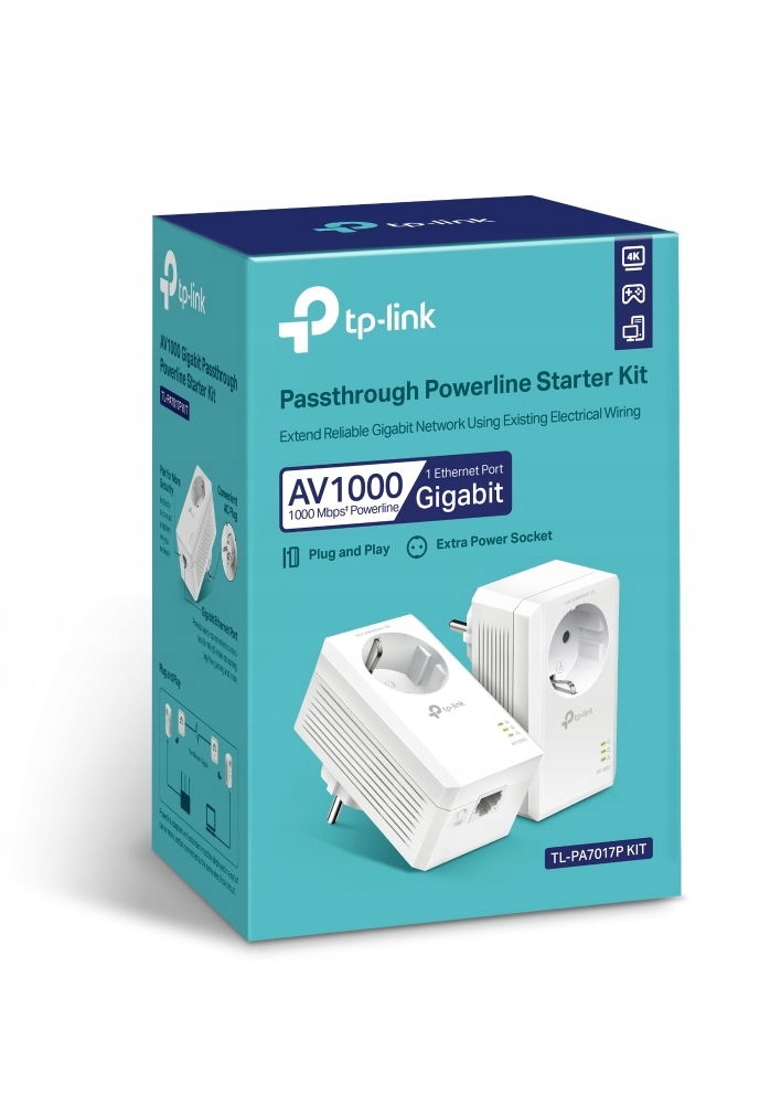 TP-Link TL-PA7017P Kit AV1000 Gb průchozí Powerline sada (2ks)