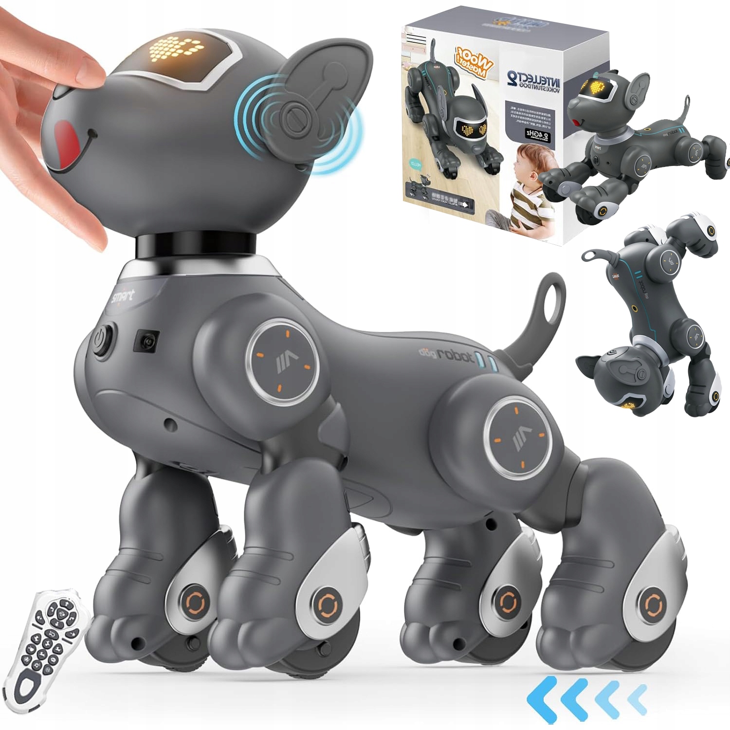 INTERAKTYWNY PIES ROBOT ZDALNIE STEROWANY, SZTUCZKI I TANCE, PROGRAMOWALNY