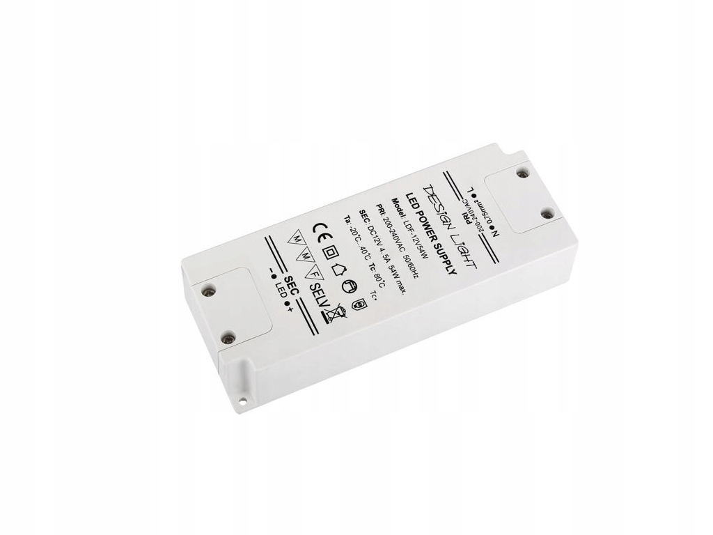 Zasilacz do LED Design Light 54 W 12V Transformator meblowy do taśm LED COB