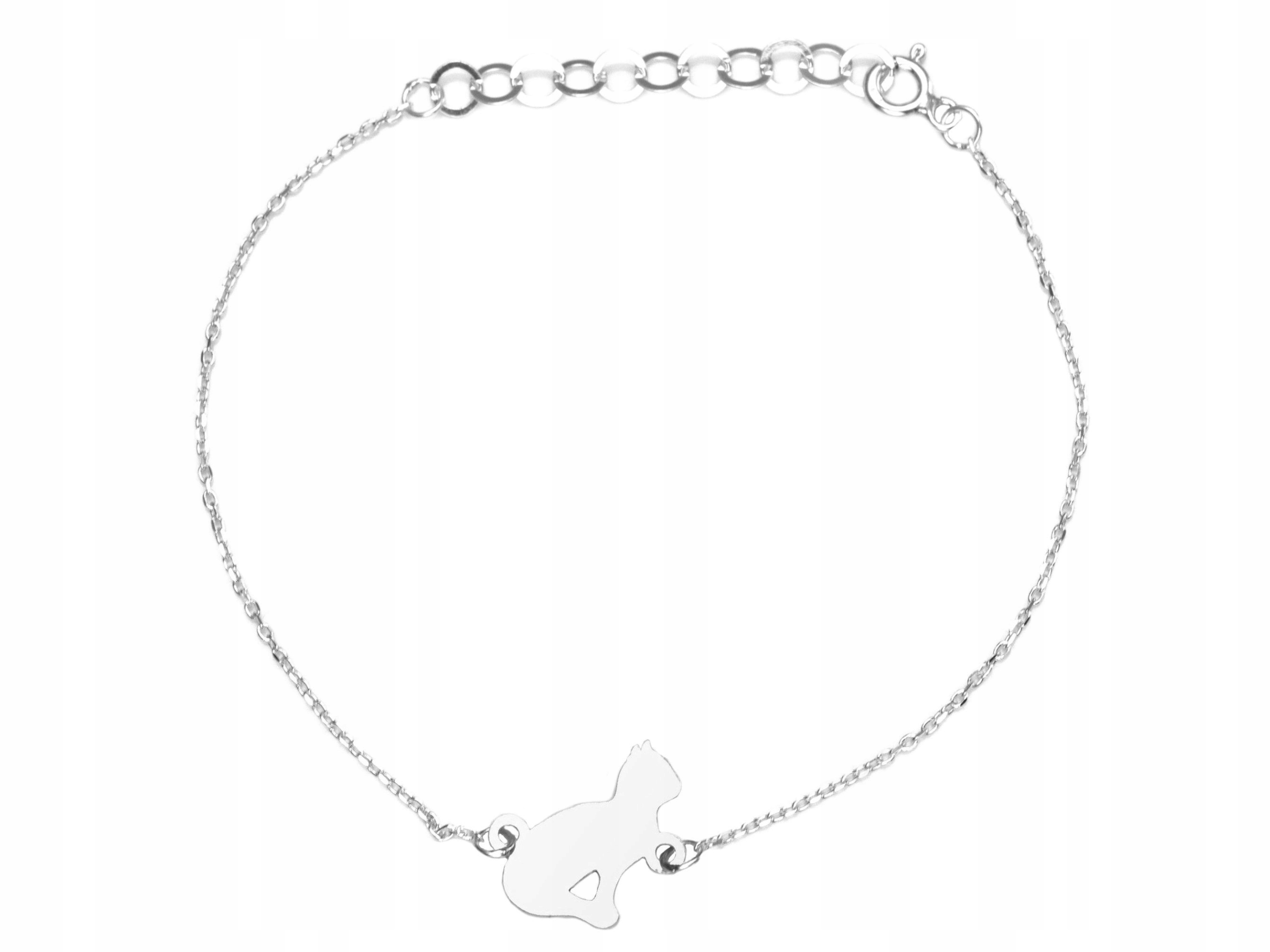 

Bransoletka Celebrytka Kotek Kot 20cm Srebro 925