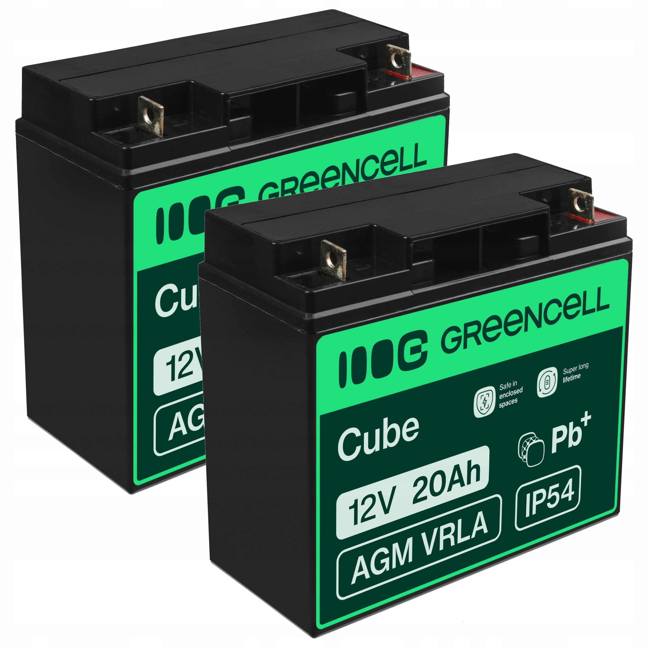 2x Akumulátor Agm 12V 20Ah Vrla Bezúdržbový pro hračky Pokladny Alarmové kamery