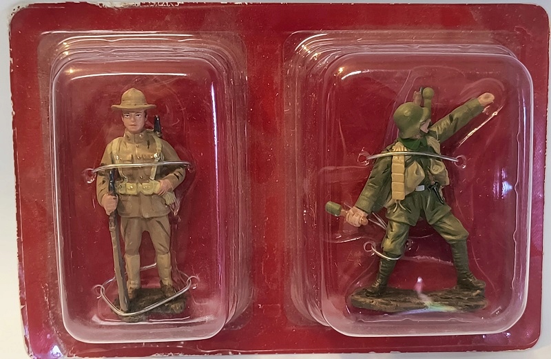 Soldat Us. & Stosstruppe All. 1918 1/32 Hachette Soldats DE14-18 No10 plyn.