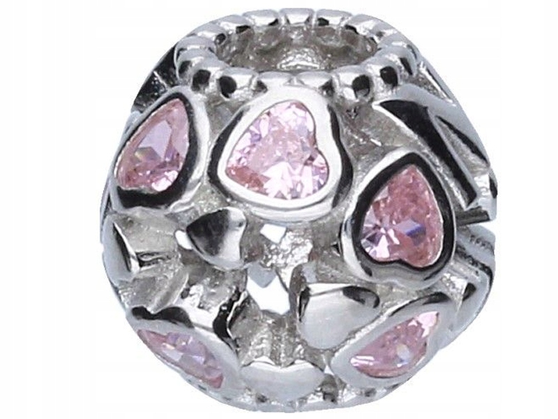 Stříbrný přívěsek 925 bead srdce 2,93g, ideální jako dárek, módní a efektní