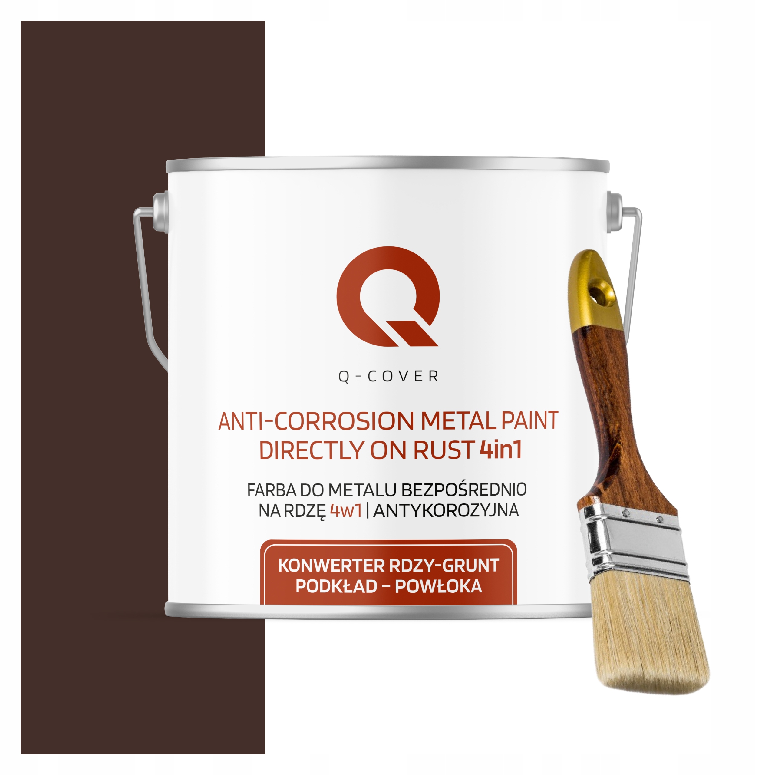 Antikorózna farba na kov a hrdzu Čokoládová hnedá saténová 5L Uv štetec
