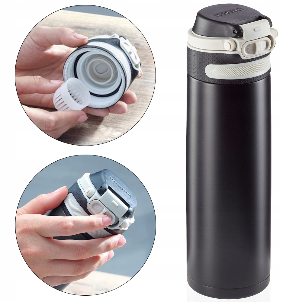 Termohrnek s Termohrnek víkem 600 ml, černý Leifheit nepropustný