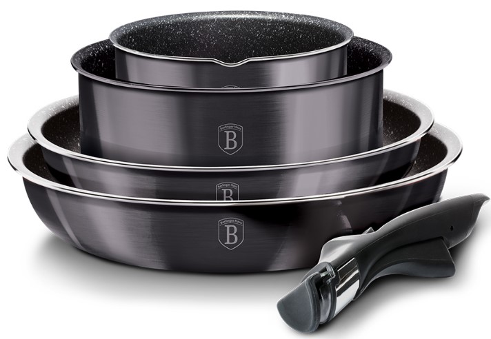 Zestaw garnków Berlinger Haus Carbon Pro stal nierdzewna 9 el.