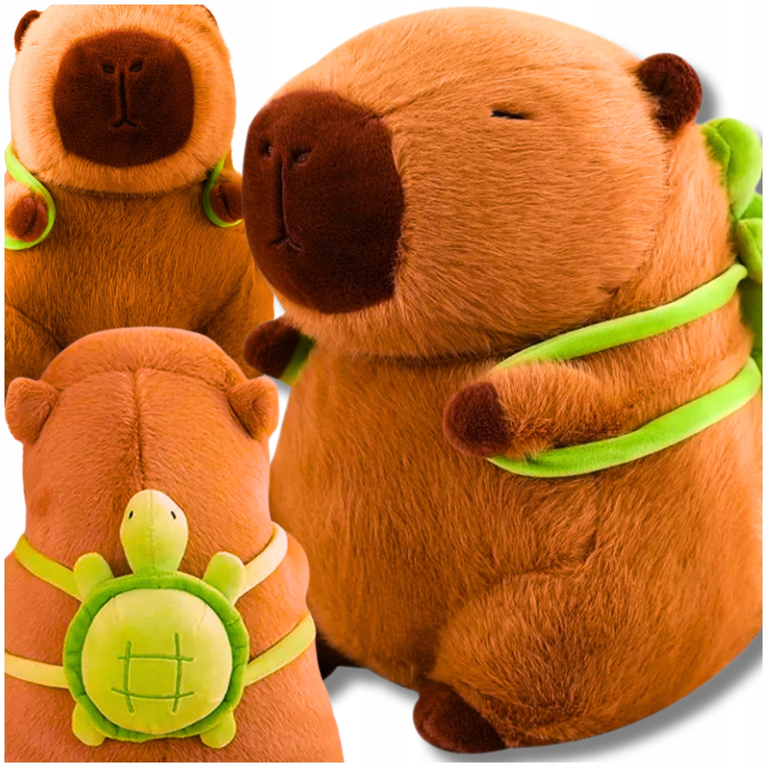 KAPIBARA Z PLECAKIEM PLUSZAK MASKOTKA PRZYTULANKA MIĘKKA ZABAWKA PREZENT