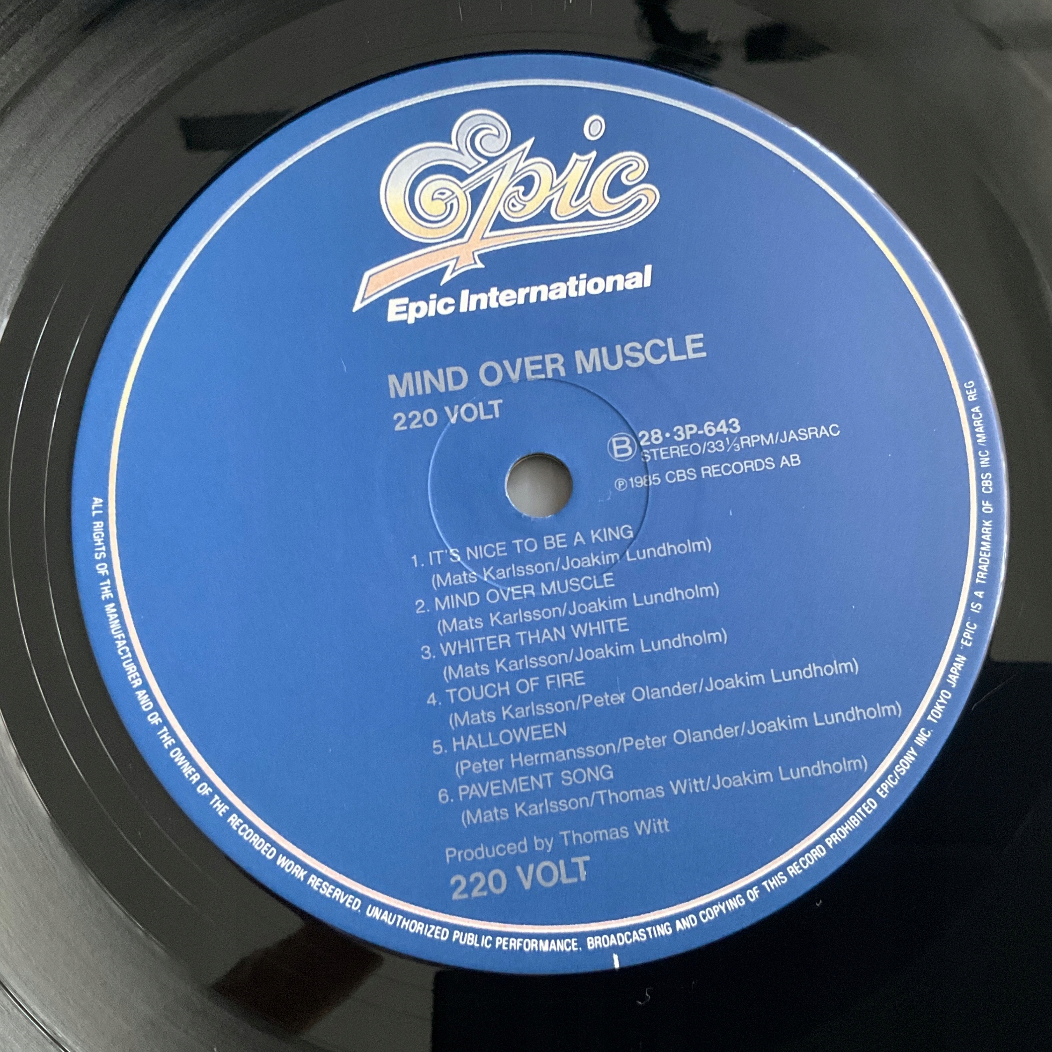 220 VOLT Mind Over Muscle **NM**Japan 15313969539 - Sklepy, Opinie