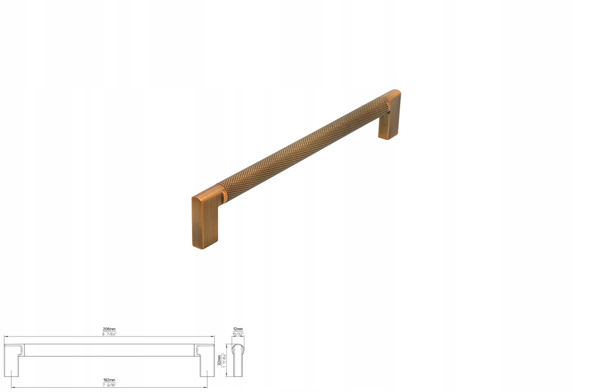 Nábytková úchytka Siro 2457-206ZN79ZN79, stará kartáčovaná mosaz