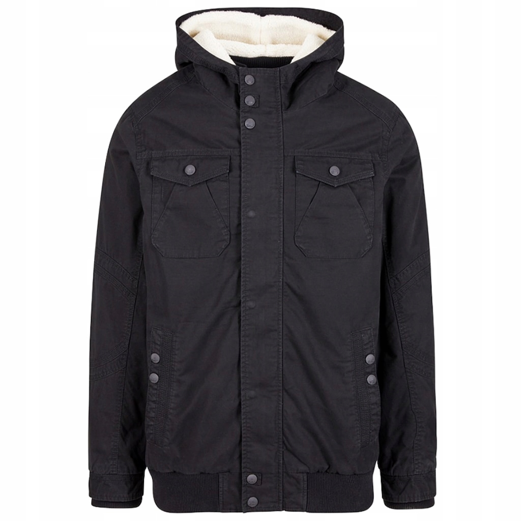 Bunda s kapucí teplá Brandit Meadow černá M