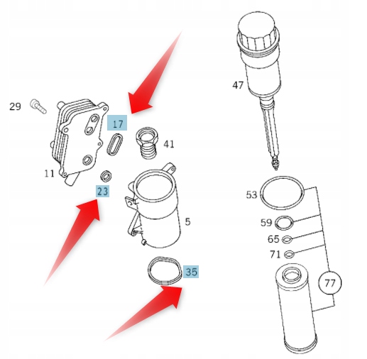 USZCZELKI CHLODNICZKI OLEJU M112 MERCEDES ORYGINAL Car type Passenger cars