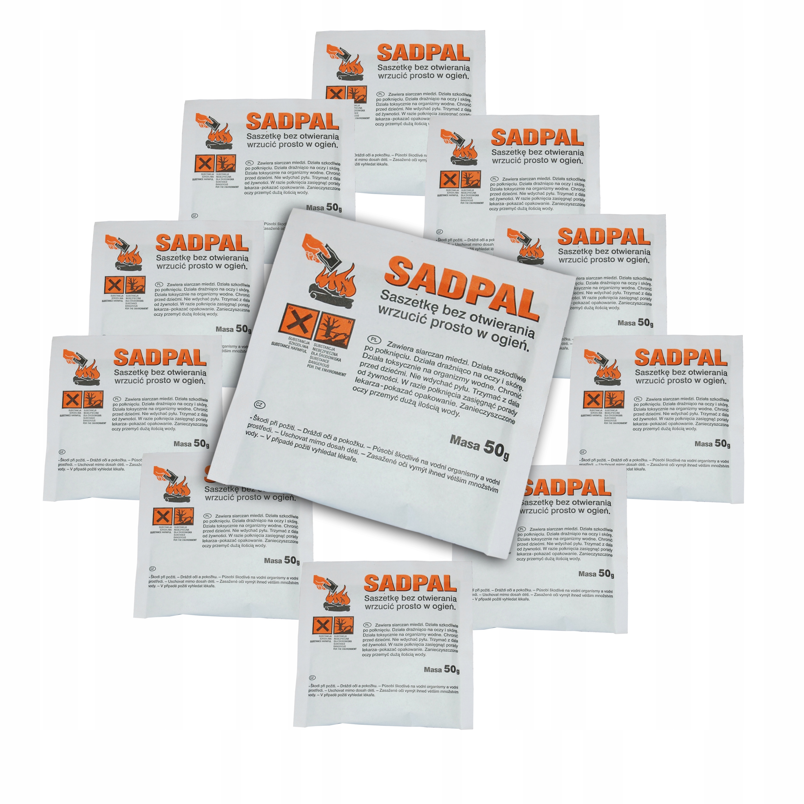 SADPAL ZESTAW 30 X 50g DOPALACZ SADZY PIEC I KOMIN