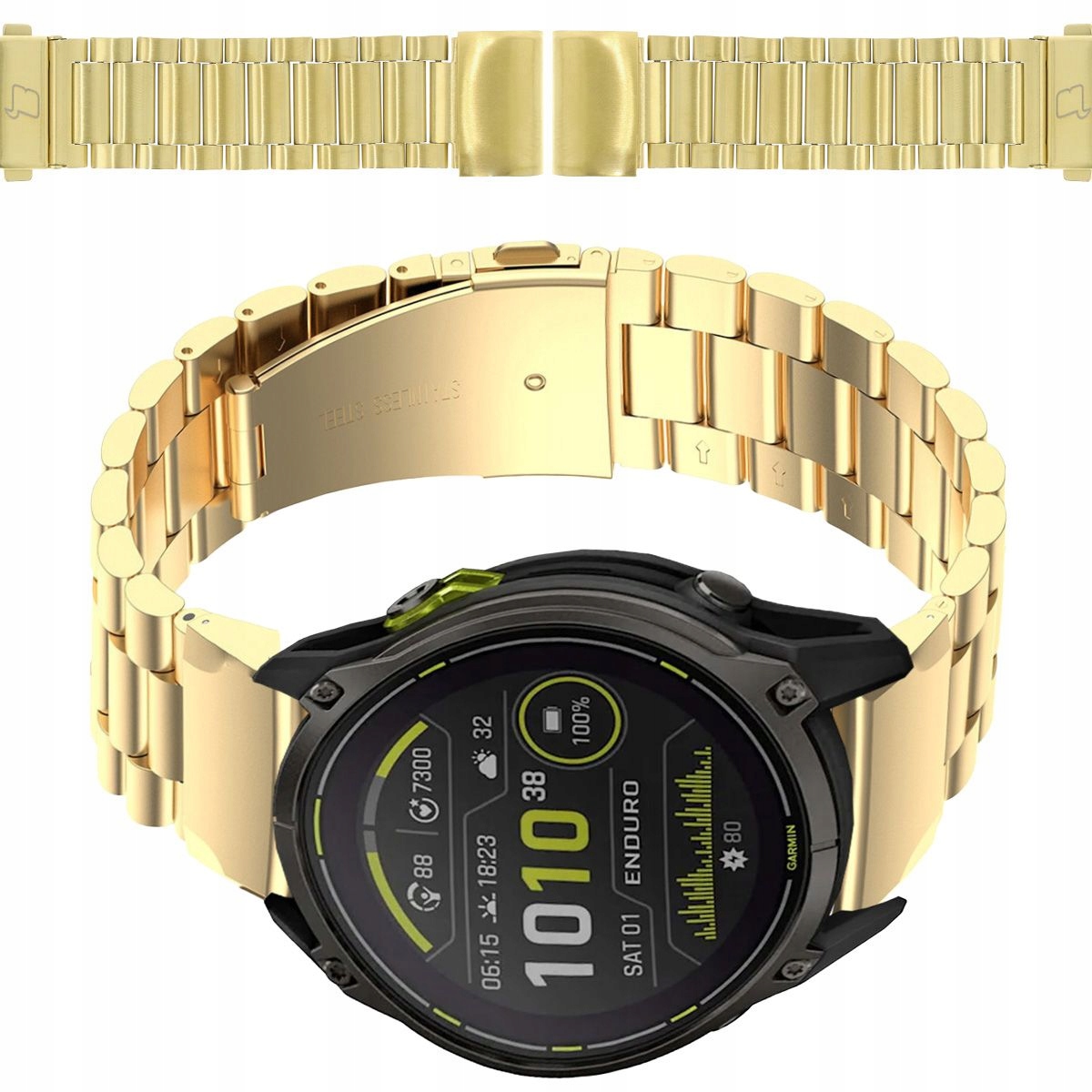 Pasek metalowy do zegarka Bizon, QuickFit 26 mm do smartwatcha, stalowy