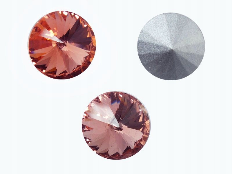 Szklane Rivoli 16 mm Blush Rose F 2 sztuki