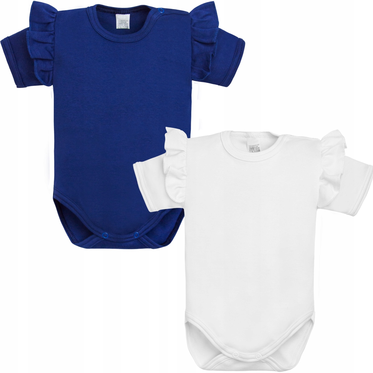 2-pak BODY Z FALBANKAMI granatowe i białe 92