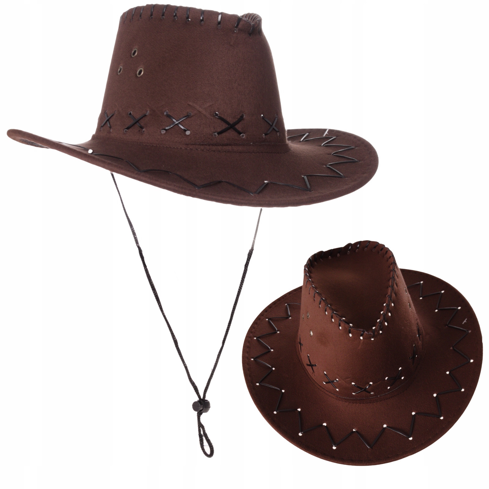 KAPELUSZ KOWBOJSKI COUNTRY WESTERN CIEMNY BRĄZ ROZMIAR UNIWERSALNY