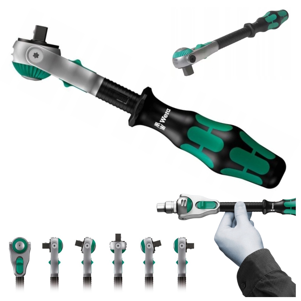 Obojsmerná račňa Wera Zyklop Speed 3/8" Kľúč 199 mm Výklopný 8000B