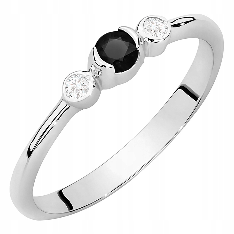 Bílo Zlatý Prstýnek pr. 585 Brilianty 0,18 ct