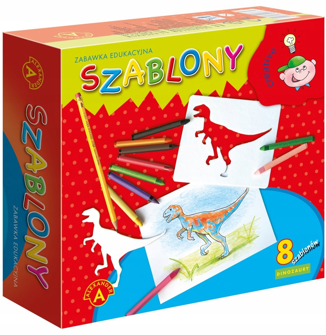 

Alexander Szablony Dinozaury 12 Kredek Rysowanie