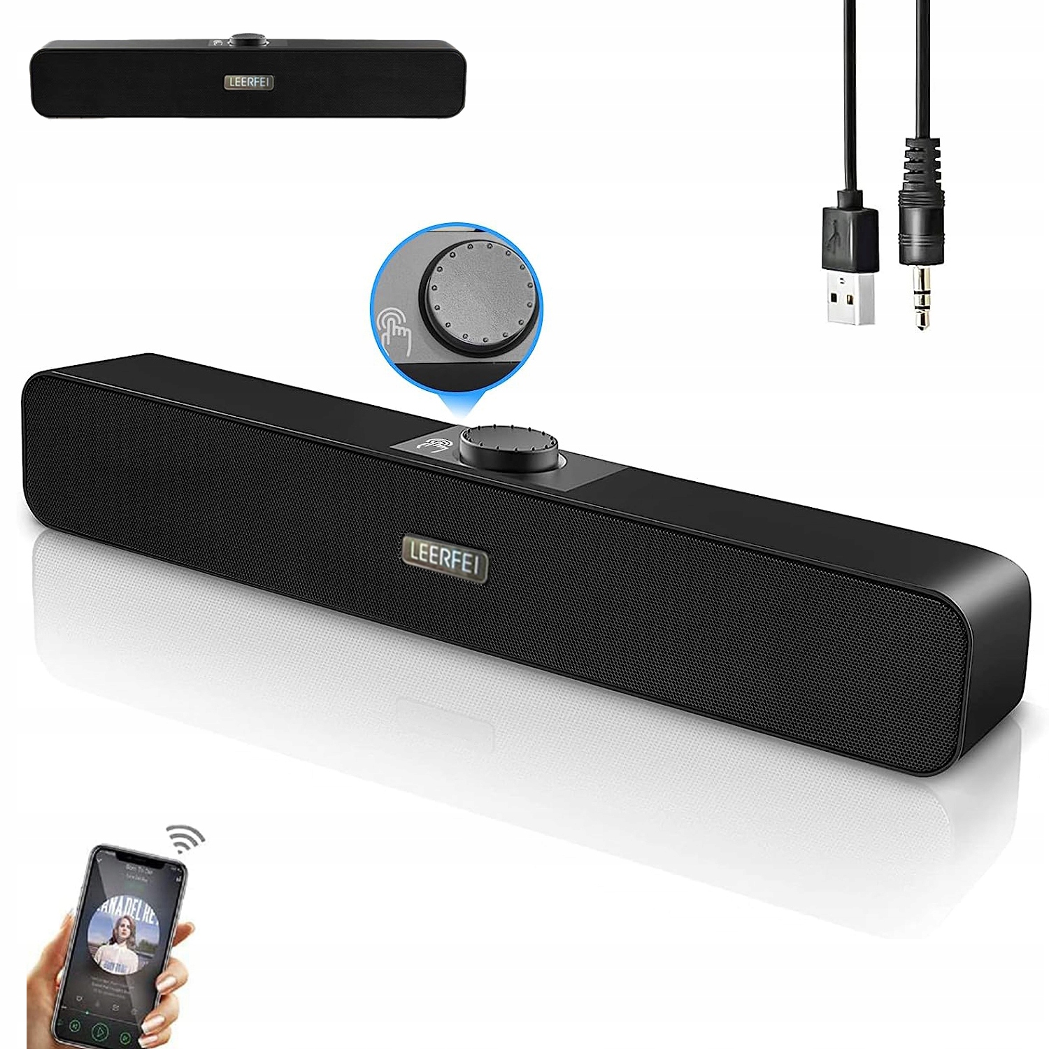 MOCNY GŁOŚNIK PRZEWODOWE GŁOŚNIKI KOMPUTEROWE BLUETOOTH 5.0