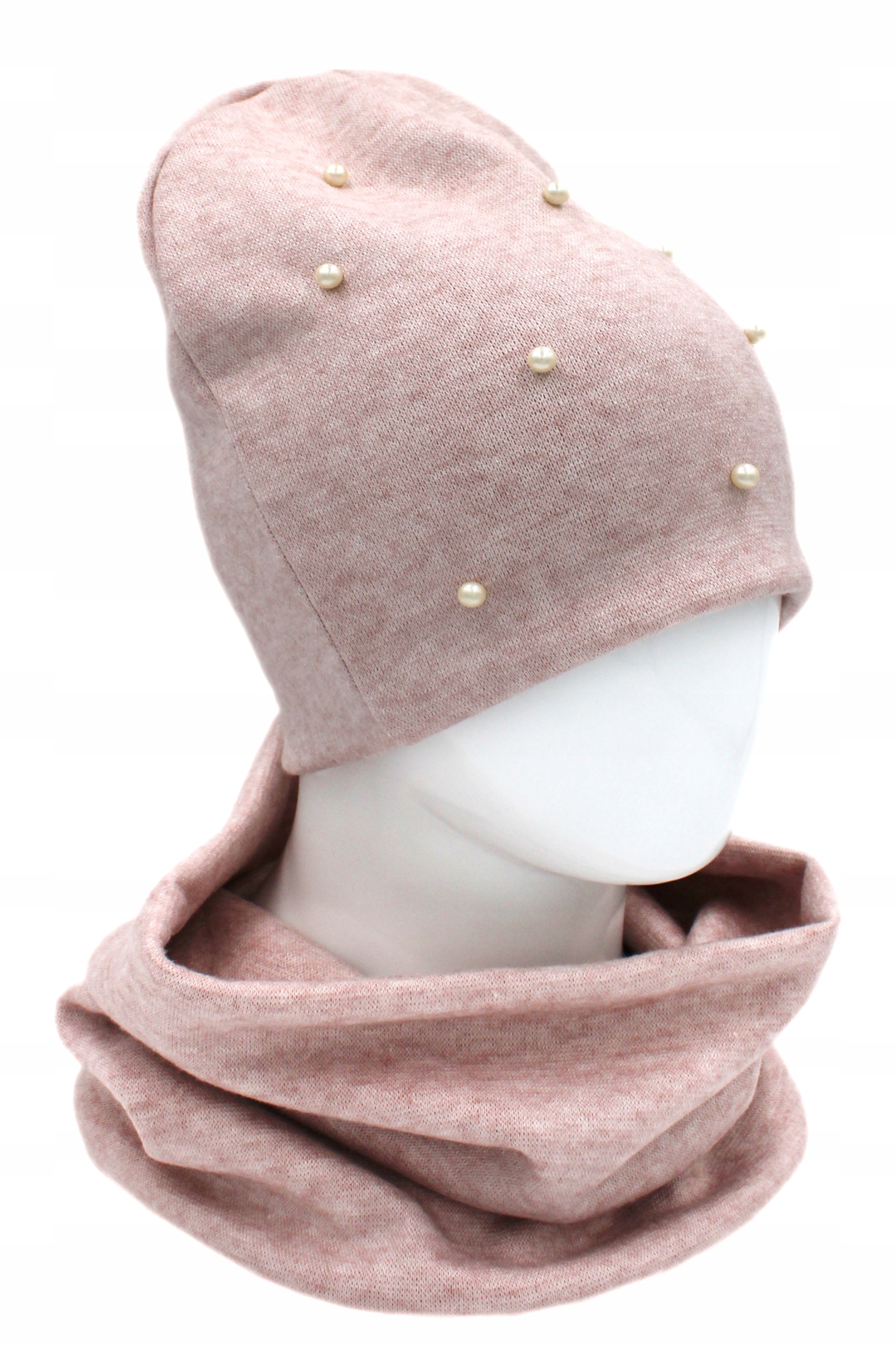 

Komplet Damski Czapka Damska Beanie Wiosenna Perły