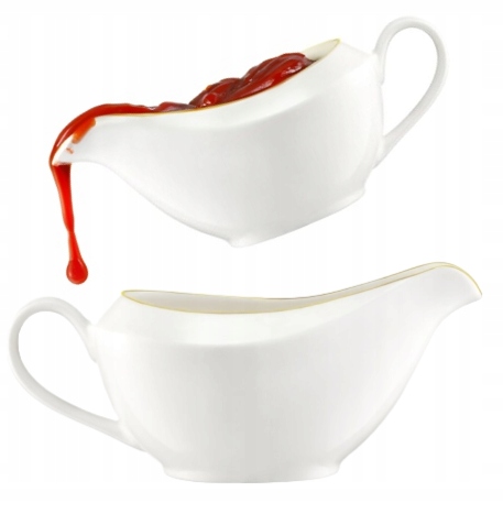 SOSJERKA DO SOSÓW PORCELANOWA BIAŁA STYLOWA 400 ML Stan opakowania oryginalne