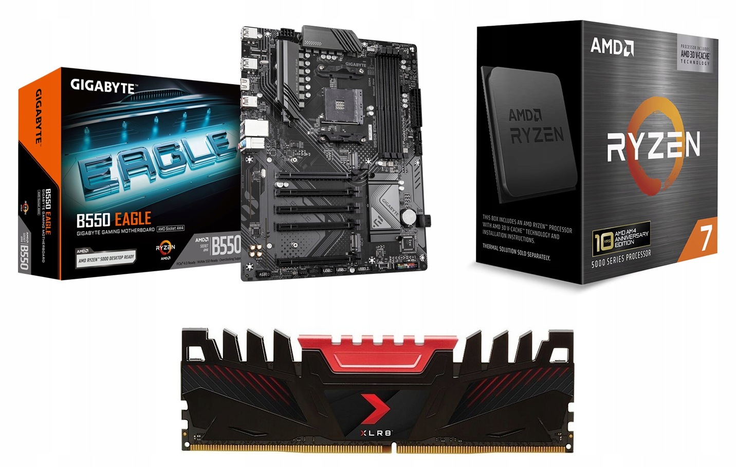 Zestaw Amd Ryzen 7 5800X3D Gigabyte B550 Eagle 16GB 3200