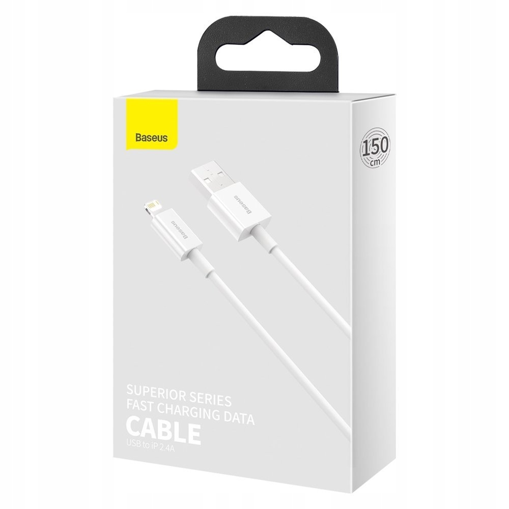 BASEUS KABEL USB - LIGHTNING 2,4A 1,5 m SZYBKI Złącza USB - Apple Lightning
