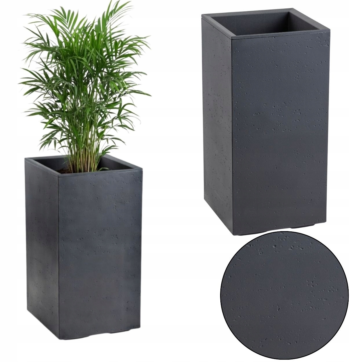 Květináč Na Kolečkách Beton Antracit 30x30x60 cm květiny balkon terasa