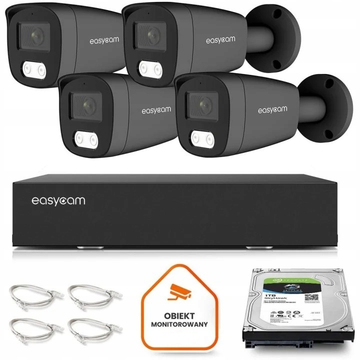 Sada na monitorovanie Ip domácej kamery 4x EC-IP-B5MP30DL-G 5MPx IR30m mikrofón