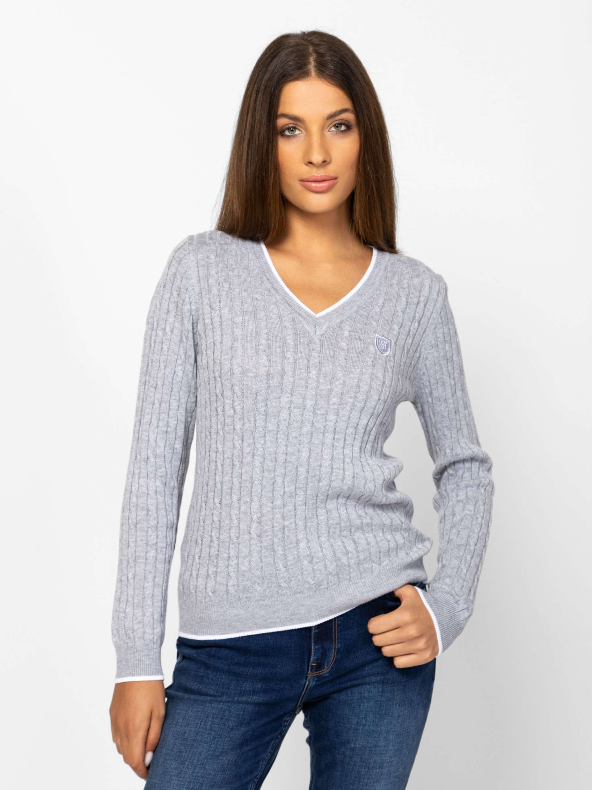 Heavy Tools Dámský Klasický Svetr Kardigan Hilla Grey Šedý S