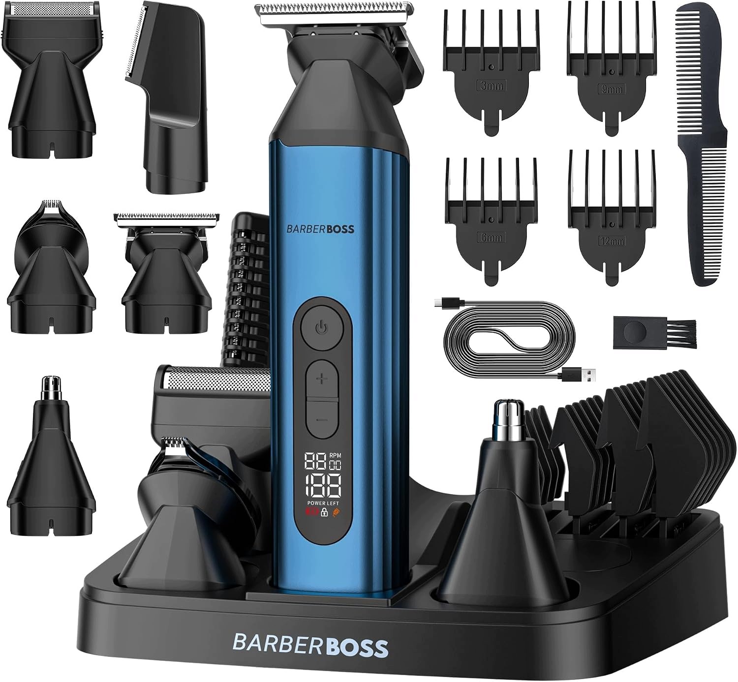 Barberboss 5W1 Trymer Brody Maszynka Do Włosów Bezprzewodowy QR-6020