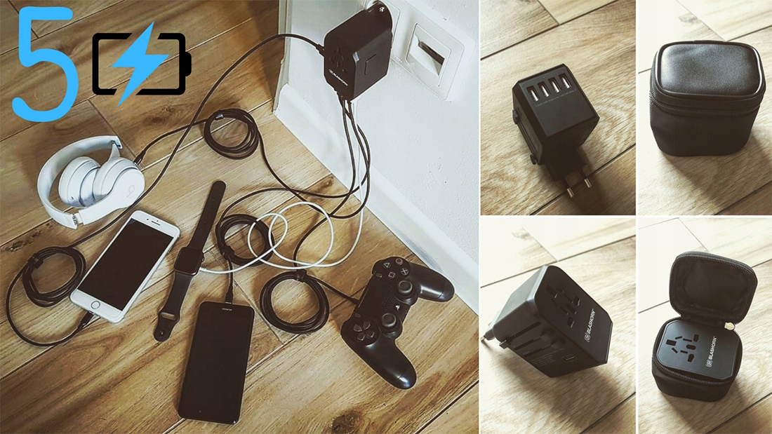 ŁADOWARKA ZASILACZ SIECIOWA SZYBKA 4USB USB-C ETUI PODRÓŻNA PRZEJŚCIÓWKA QC Model BL6013