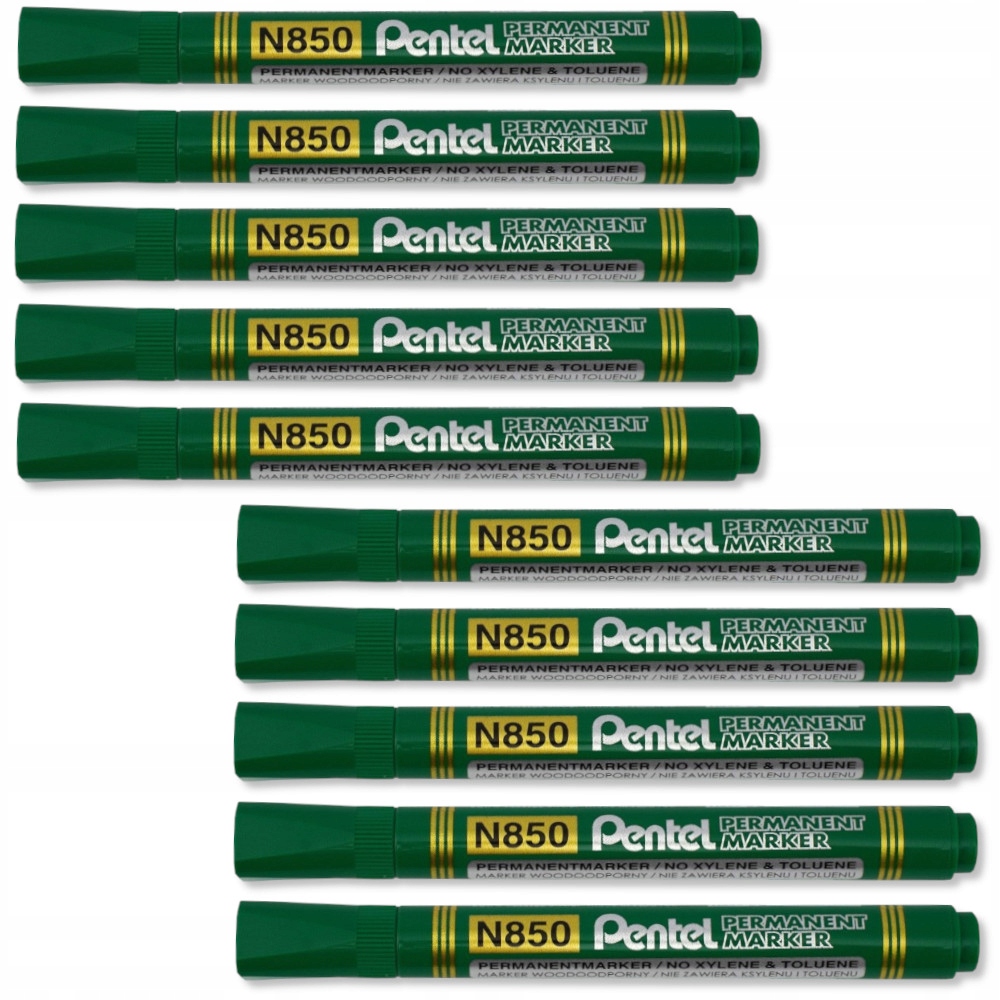 

Marker Permanentny Pentel N850 Okrągły Zielony x10