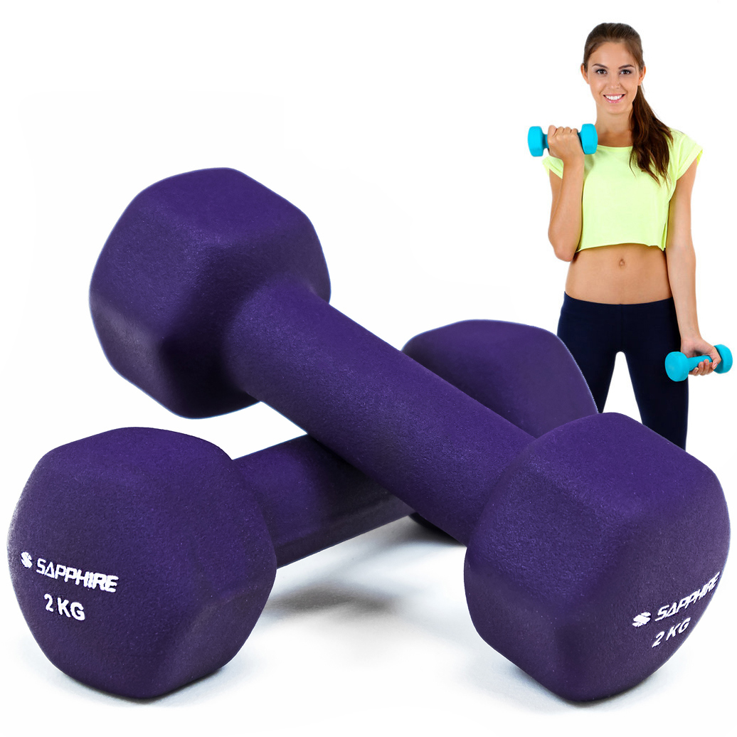 HANTLE NEOPRENOWE hantelki 2x2KG ZESTAW fitness 4kg CIĘŻARKI DO ĆWICZEŃ