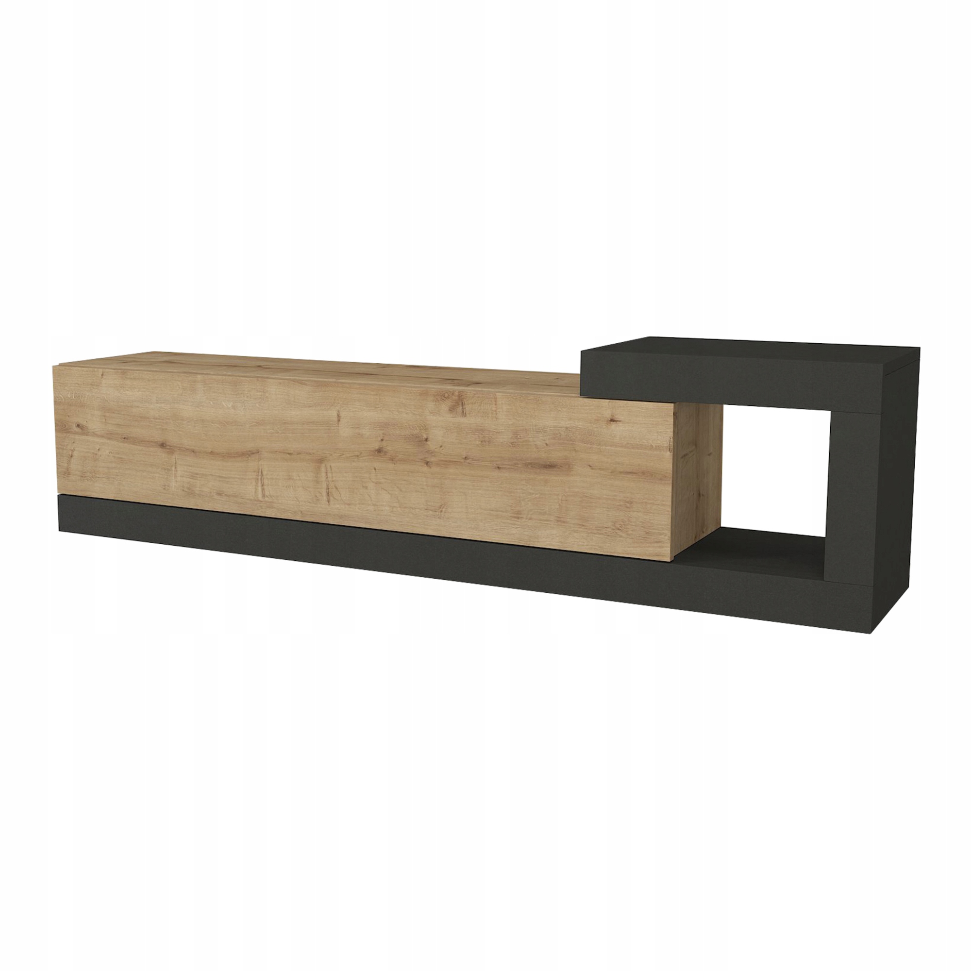 Tv skříňka Luhanka 150x29,5x38,5 cm dub antracit [en.casa]
