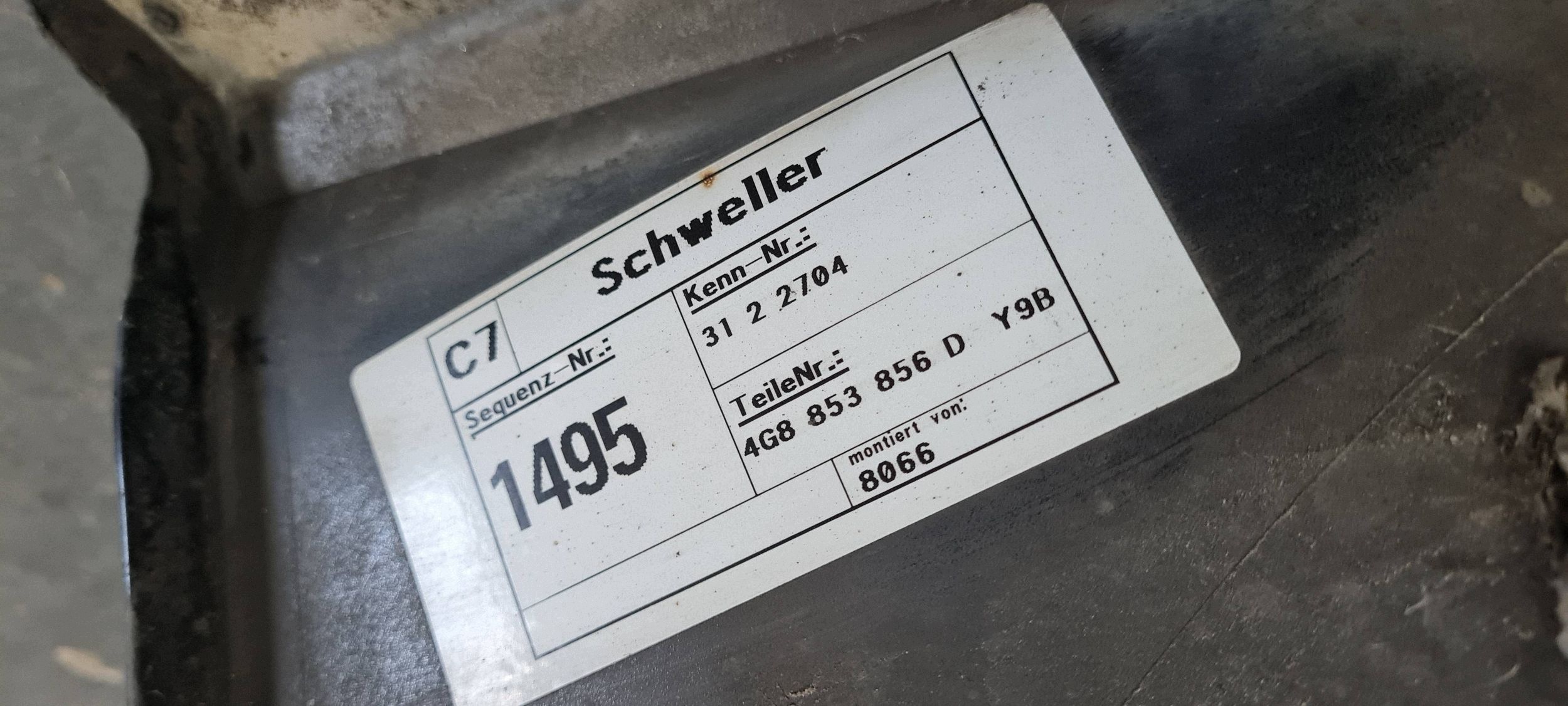 A7 4G moulding cap threshold right LY9B 4G8853856D