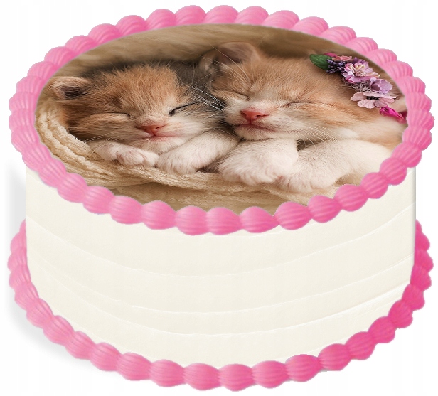 Levně oplatek na dort 14 cm Zvířata Kočka Narozeniny