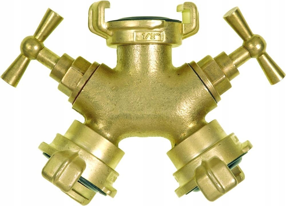 Dvoucestný ventil Geka mosaz 1/2" s rychlospojkou